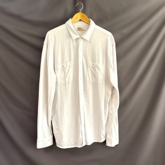 Faherty Knit Seasons Shirt Size XXL Soft Cotton White Button Down Long Sleeve - Picture 1 of 14